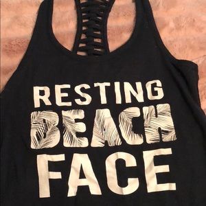 Cute “resting beach face” tank